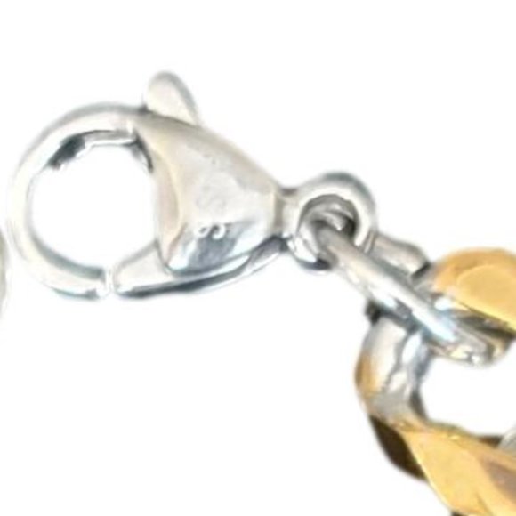 Men's Gold Plated Stainless Steel Two Toned 9mm Cuban Curb Chain & Bracelet Set - Picture 6 of 6